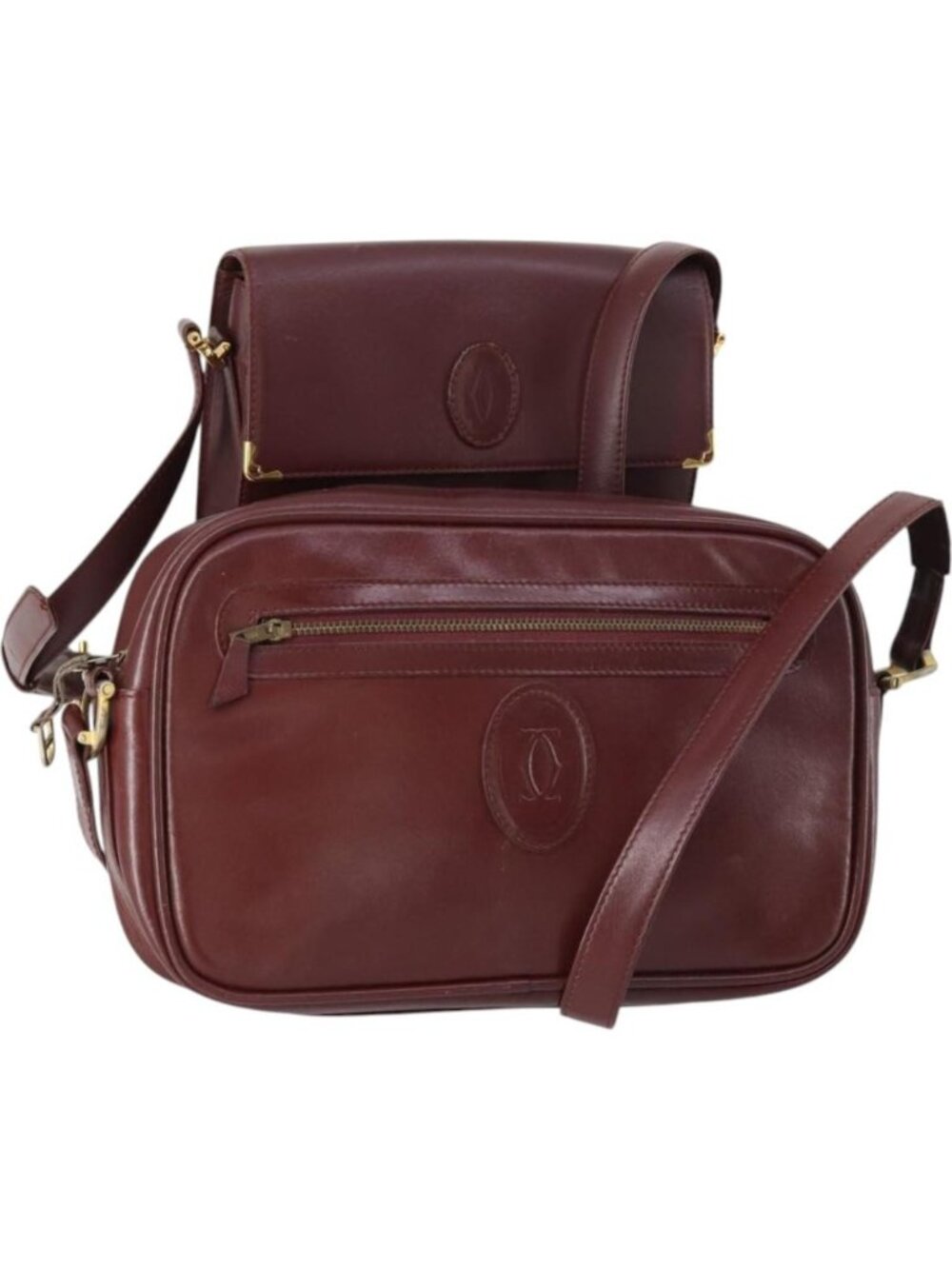 CARTIER Must Line Shoulder Bag Leather 2 Set Bordeaux